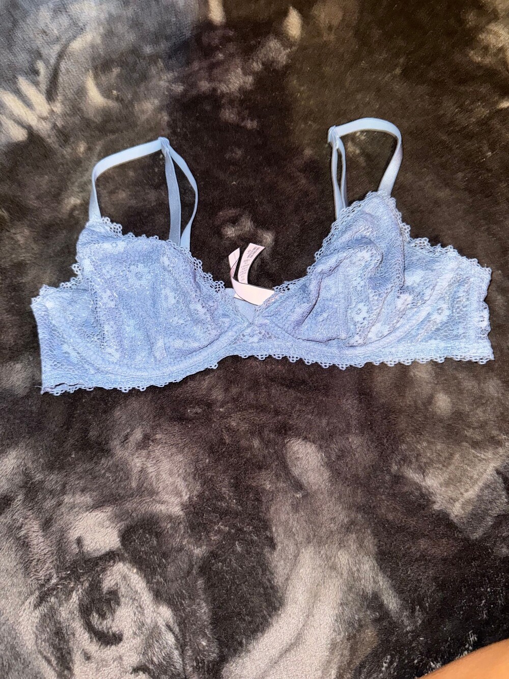 Victoria's Secret Lace Bralette Large Light Blue Adjustable Straps